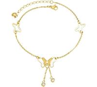 TOFBS Chaîne Cheville Papillon Élégant Argent Brillant Bijou Féminin Charme Délicat Cristal Pendentif Ajustable Accessoire Été