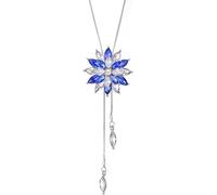 TOFBS Collier Pendentif Fleur Cristal Ajustable Chaîne Longue Bijoux Femme Élégant Accessoire Brillant