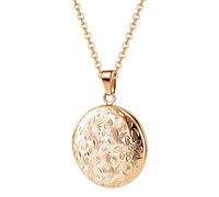 TOFBS Collier Photo Rond Femme Homme Médaillon Pendentif Médaille Gravure Personnalisée Acier Inoxydable Porte Photo Chaîne Bijoux Fille Cadeau Parfait (Rose Or)
