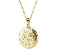 TOFBS Collier Photo Rond Femme Homme Médaillon Pendentif Médaille Gravure Personnalisée Acier Inoxydable Porte Photo Chaîne Bijoux Fille Cadeau Parfait (Doré)