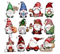 TOFBS Ornements Noël 36 Pièces Ornements GNOME Bois Décoration Arbre Noel Convient Aux Festivals Fêtes Fenêtres Intérieures et Extérieures Cadeaux Vacances(Spécification#1)