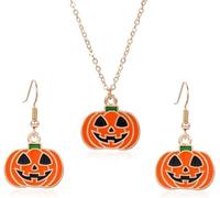 TOFBS Parure Bijoux Femme Exagérés Gothique Ensemble de Bijoux Collier et Boucles D'oreilles Vintage pour Fête d'Halloween Accessoires(SET A)