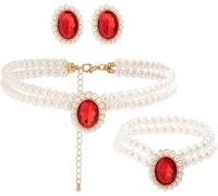 TOFBS Parure Bijoux Ovale Cristal Émeraude Collier Bracelet Boucles D'oreilles Perles Élégantes Ensemble Luxueux Femme