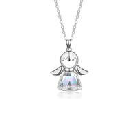 TOFBS Pendentif Ange Cristal Scintillant Collier Argent Bijou Femme Élégant Charme Céleste