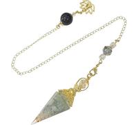 TOFBS Pendule Radiesthésie Pyramide Cristal 7 Chakras Quartz Naturel Chaîne Métal Vintage Méditation Lithothérapie