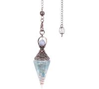 TOFBS Pendule Radiesthésie Pyramide Cristal 7 Chakras Quartz Naturel Chaîne Métal Vintage Méditation Lithothérapie