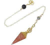 TOFBS Pendule Radiesthésie Pyramide Cristal 7 Chakras Quartz Naturel Chaîne Métal Vintage Méditation Lithothérapie