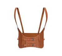 TOFBS Punk Cuir Corset Ceinture Harnais Ceinture Corps Poitrine Chaîne Sexy Goth Gilet Ceinture Réglable Bijoux de Corps pour Femmes Filles Cosplay Party Rave Halloween Costume (Marron)