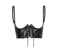 TOFBS Punk Cuir Corset Ceinture Harnais Ceinture Corps Poitrine Chaîne Sexy Goth Gilet Ceinture Réglable Bijoux de Corps pour Femmes Filles Cosplay Party Rave Halloween Costume (Noir#5)