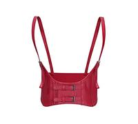 TOFBS Punk Cuir Corset Ceinture Harnais Ceinture Corps Poitrine Chaîne Sexy Goth Gilet Ceinture Réglable Bijoux de Corps pour Femmes Filles Cosplay Party Rave Halloween Costume (Rouge)