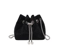TOFBS Sac de Soirée Brillant Pochette En Strass Chaîne de Nouage Mini Bandoulière Sac a Main Élégant Portefeuille pour Femme Soirée Mariage Bal de Fin D'année noir
