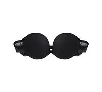 TOFBS Soutien Gorge Bandeau sans Bretelles pour Femme Fille Brassière Boucle Avant Sexy Dentelle Dos Nu Bralette Invisible Push Up Soutien-Gorge avec Armature et Rembourré (Noir,L)