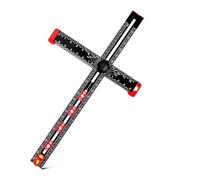 Tofelf Règle de positionnement de foret 4 en 1 en alliage d'aluminium Règle T carrée multifonction pour l'installation de poignées de poignées sur portes ou tiroirs, 60 cm