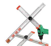 Tofelf Règle de positionnement de foret 4 en 1, règle carrée en T, règle de positionnement de perçage, règle carrée en T 60 cm, règle d'angle de haute précision, angle réglable, règle de mesure carrée