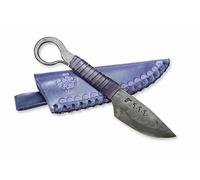 Toferner Couteau de chasse à lame fixe de Celtic Eye 2 - forgé à la main & à l’aspect antique - Lame pointue ultra-tranchante - Design antique élégant - Étui en cuir authentique inclus