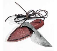 Toferner Couteau forgé à la main Flamingo - acier à ressort 14260, étui en cuir de vache véritable cousu à la main
