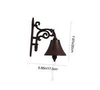 Tofficu 1 Ensemble sonnette rétro carillons pendaison décoration intérieure antique forme tinter clé cloche murale en fonte cloche murale suspendue sonnette de porte décoration de jardin