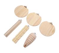 Tofficu 1 Set Pédaliers en Bois pour Hamster et Rongeurs Petits Plateforme de Jeu Échelle, Surface Lisse sans Échardes, pour Exercice et Mastication la Cage