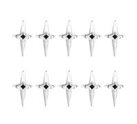Tofficu 10 Pièces Bague pour Ongles Femme en Alliage de Zinc Argenté, Forme Épée Croix, Ajustable Confortable, Style Vintage Sombre, pour Fêtes et Usage Quotidien
