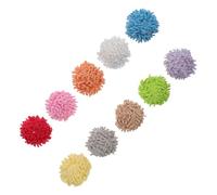 Tofficu 10 Pièces Balle en Peluche Douce Multicolore pour Chat, Interactif Facile à Nettoyer, pour Jouer à L'intérieur Couleur Aléatoire
