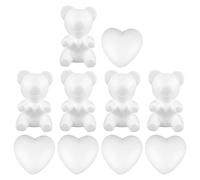 Tofficu 10 Pièces De Mousse D'ours: Moule D'ours En Mousse Pour Bricolage Sculpture En Polystyrène Forme De Couronne Artisanale En Forme De Cœur Fournitures D'art Et D'artisanat
