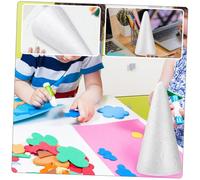 Tofficu 10 pièces Lot de Cônes Mousse Polystyrène Blancs pour Bricolage Garçon Fille Cônes Solides pour Artisanat DIY Créatif Matériau Sûr et pour Projets Manuels