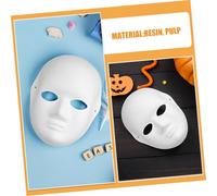 Tofficu 10 Pièces Lot de Masques Blancs Papier à Peindre Visage Entier Vierge Masque DIY pour Carnaval Halloween Cosplay Fête et Activités Artistiques