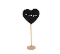 Tofficu 10 Pièces Lot de Mini Tableaux Noirs Bois Forme Cœur avec Base Ardoises à Message pour Décoration de Fête et Support Stable et Design Compact