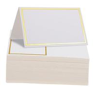 Tofficu 100 pièces Cartes de Table Réservées avec Détails Dorés Cartons de Nom Pliables pour Mariage Fêtes et Réceptions Faciles à Écrire et Stables Table