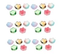 Tofficu 100 Pièces Perles Verre Colorées Forme Clochette Dégradé pour Création Bijoux Floraux Bracelets Colliers Boucles Oreilles DIY