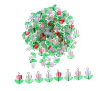Tofficu 100 Pièces Tulip Glass Floral Beads Transparent Crystal Charms With Hook For DIY Jewelry Making Necklaces Bracelets Earrings