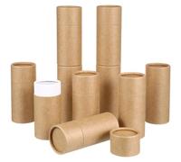 Tofficu 10pcs BoîTe Tube Cartonné en Papier Kraft Jaune pour Bouteilles D'Huile Essentielle, Tube en Carton, Stockage De Crayons, Thé, Café, Sucre, Artisanat,
