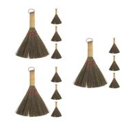 Tofficu 12 Pièces Balai Traditionnel Fait Main Paille Petit Balai à Main Ergonomique pour Bureau Table et Canapé Brosse de Nettoyage pour Poussière et Recoins Difficiles