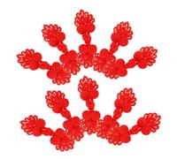 Tofficu 12 Pièces Boutons Traditionnels Chinois Fermeture Décorative pour Vêtements Ethniques Artisanat Cheongsam Couture Fait Main Couleur Rouge