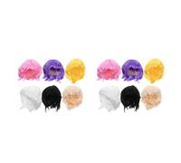 Tofficu 12 Pièces Perruques Bob Courtes Synthétiques pour Femmes et Filles, Style Carré Court Bou ntretien Facile, pour Soirées Costumées et Fêtes de Noël