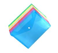 Tofficu 12 pièces Pochette Document Plastique PP Colorée avec Bouton Pression Couleurs Mélangées Résistante à Eau et Aux Déchirures Organiseur de Fichiers pour Bureau et Étudiants