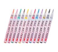 Tofficu 12 Pièces Stylo Graffiti pour Nail Art en Pigment Acrylique pour | Dessiner des Motifs, Points, Tracer des Détails, Format Portable, Débutant et Artiste Professionnel