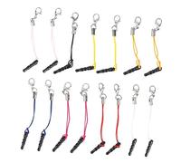 Tofficu 15 Pièces Cordons Pour Téléphone Portable Avec Fermoirs Mousquetons Et Bouchons Anti-poussière Breloques Avec Crochet Accessoires Diy