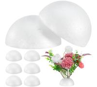 Tofficu 15 Pièces Demi-Sphères en Polystyrène de 9 cm pour Art Floral | Base Plate Stable, Surface Courbe à Décorer, Pour Bouquets, Maquettes Et Activités Créatives