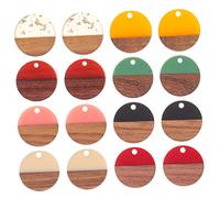 Tofficu 16 Pièces Pendentif En Bois De Résine Boucles D'oreilles En Vrac Kit De Fabrication De Bijoux Pour Adultes Kit De Fabrication De Bracelet à Breloques Charmes Assortis