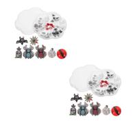 Tofficu 2 Boîtes Breloques pour Manucure D'halloween en Résine Motifs Chauve-souris et Fantômes, Décoration D'ongles Facile DIY pour Usage Quotidien et Fêtes