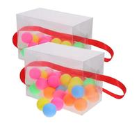 Tofficu 2 Ensembles Jeu de Balles de Ping-Pong Colorées avec Boîte et Sangle pour Fête Accessoires Amusants pour Exercice Ludique et Ambiance Party