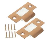 Tofficu 2 ensembles Kit Plaques de Fermeture Acier Inoxydable pour Portes Extérieures Renfort de Gâche Sécurisée Installation Facile avec Vis Compatible Verrous à Pêne Dormant Protection