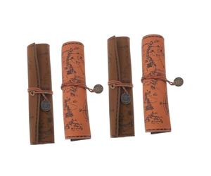 Tofficu 2 Ensembles Trousse Porte-Crayons Étui À Stylos Rouleau De Crayons Bloc De Ponçage en Cage Tondeuse Porte Stylo Étui À Crayons Petit Étui À Crayons Multifonction Cuir 2 Pièces * 2