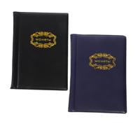 Tofficu 2 Pièces Album de Collection de Rangement Transparent PU Organiseur Portable pour Lot Bleu et Noir