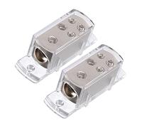 Tofficu 2 Pièces Bloc de Distribution Alimentation Auto Voies Laiton Répartiteur Audio Voiture Corrosion Bornier Amplificateur Haute Performance pour Systèmes Multi Amps