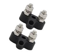 Tofficu 2 pièces Bloc de Distribution Alimentation Double Borne pour Batterie Bornier Bus Bar Robuste Acier Inoxydable Connecteur Électrique pour Voiture Camping Bateau Installation
