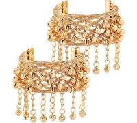 Tofficu 2 Pièces Bracelet à Clochette en Métal Or pour Danse du Ventre, Brassard Léger et Confortable, Accessoire Charmant pour Performance sur Scène