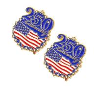 Tofficu 2 Pièces Broche Drapeau Américain Bleu en Alliage Émaillé Résistant Décoloration pour Célébration Patriotique et Fête 4 Juillet