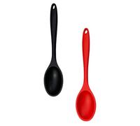 Tofficu 2 pièces Cuillères Silicone Grandes pour Cuisine Louche Soupe Résistante Chaleur Service Pratique Rouge et Noir